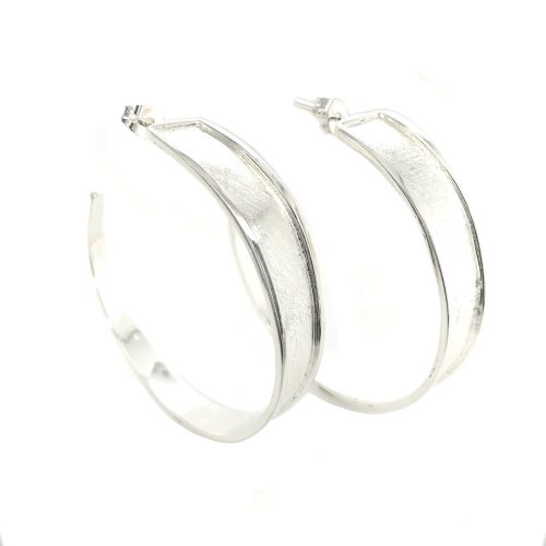 Large brushed post hoops