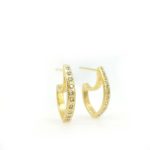 18k yellow gold small hoop earrings with 0.20ct in diamonds