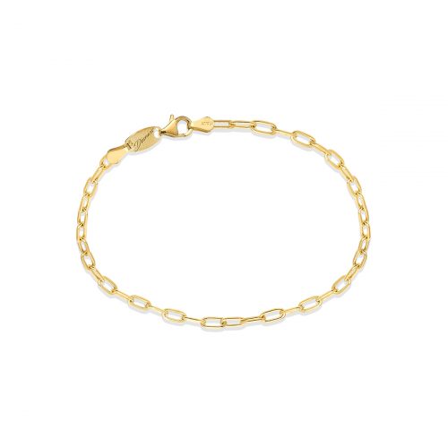 gold paper clip bracelet with lobster clasp